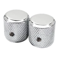 Fender Pure Vintage '60s Telecaster Knurled Knobs, (2), Chrome/Aluminum