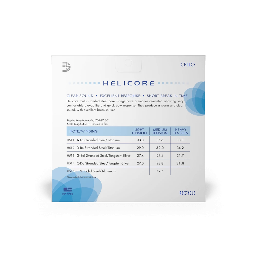 Accessories D'Addario Helicore Cello String Set - Medium Tension 2 Accessories D'Addario Helicore Cello String Set - Medium Tension