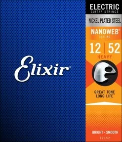 Elixir Nanoweb Nickel Plated Steel Electric Guitar Strings 12-52 Heavy