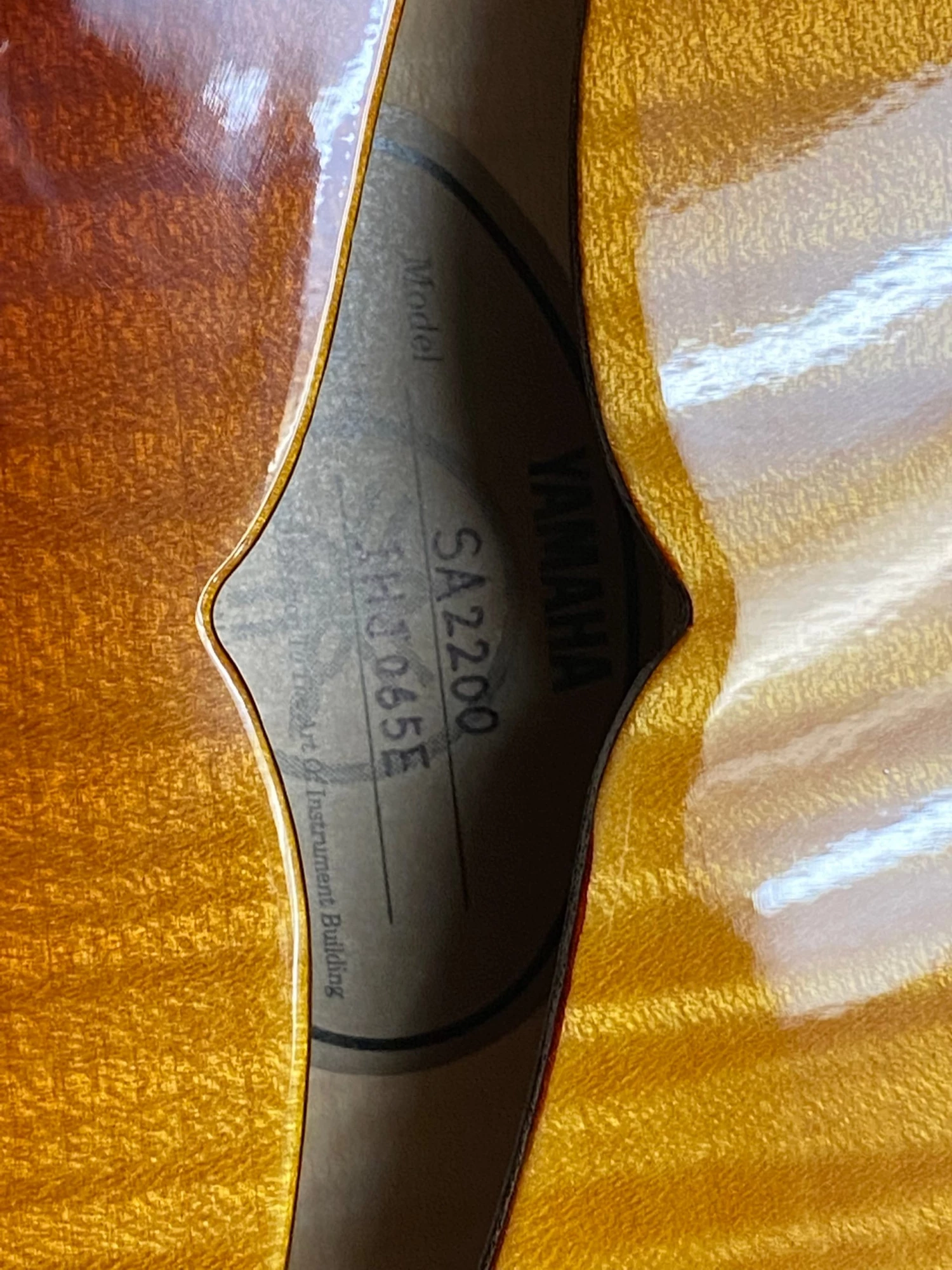 Yamaha SA2200 Violin Sunburst SN:IHJ065E Electric 7 Yamaha SA2200 Violin Sunburst SN:IHJ065E Electric