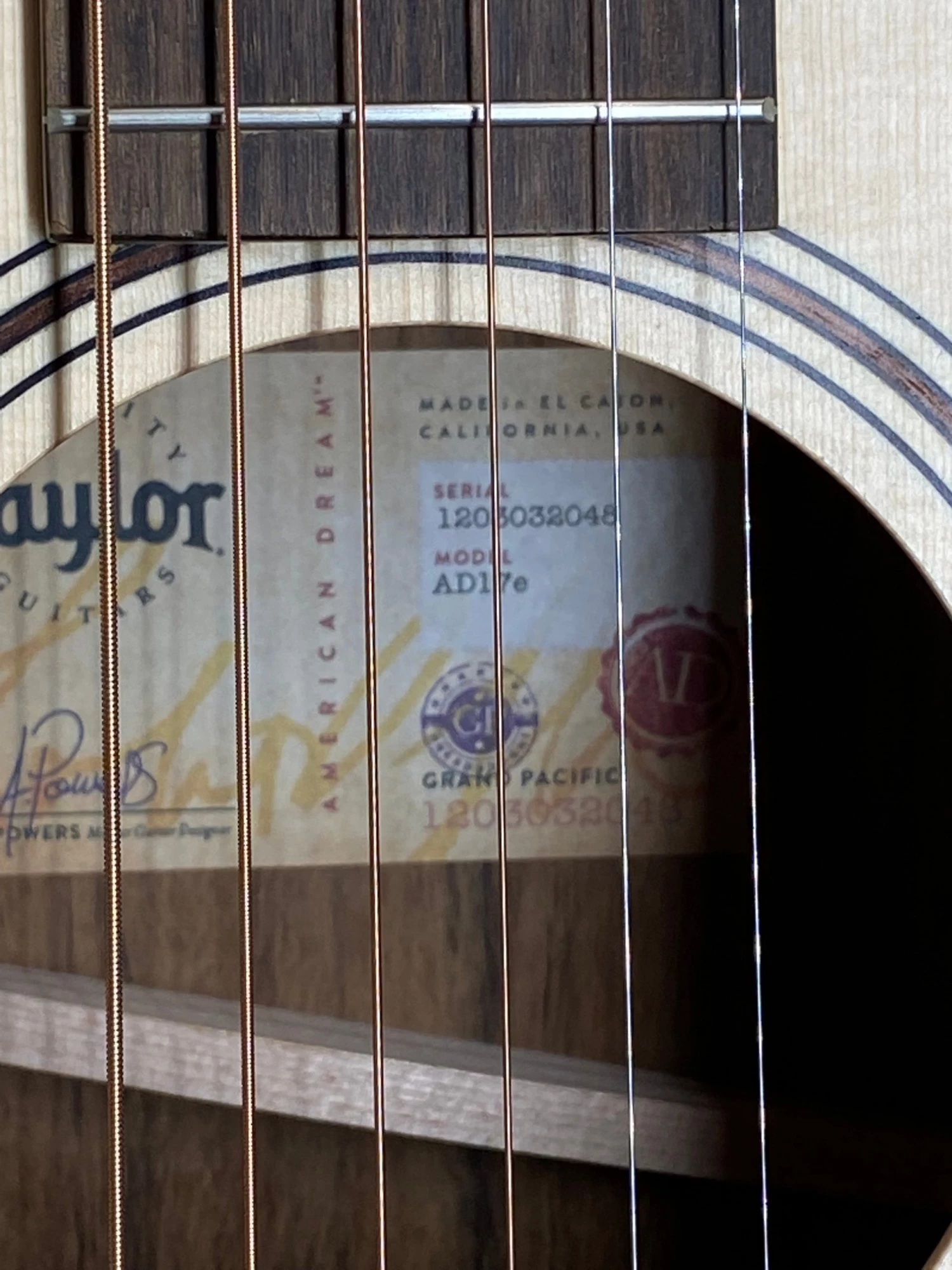 Taylor AD17e SN:1203032048 4 Taylor AD17e SN:1203032048