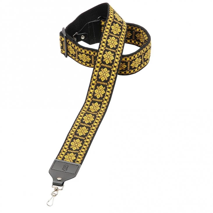 Banjos Levy's Hootenanny Jacquard Weave Banjo Strap Yellow 1 Banjos Levy's Hootenanny Jacquard Weave Banjo Strap Yellow