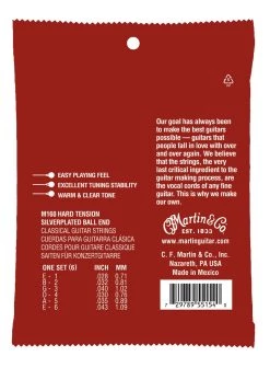 Martin M160 Classical Guitar Strings - Hard Tension Ball End Accessories