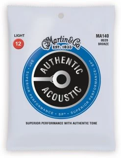 Martin MA140 Authentic Acoustic SP 80/20 Bronze Light Acoustic Guitar Strings Accessories