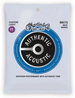 Accessories Martin MA175 Authentic Acoustic SP Custom Light 80/20 Bronze Acoustic Guitar Strings