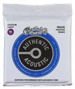 Accessories Martin MA535 Authentic Acoustic SP Custom Light Phosphor Bronze Acoustic Guitar Strings