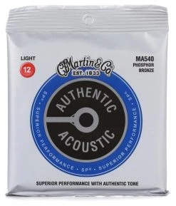 Martin MA540 Authentic Acoustic SP Light Phosphor Bronze Acoustic Guitar Strings
