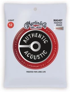 Accessories Martin MA540T Authentic Acoustic Lifespan Treated Phosphor Bronze Light Acoustic Guitar Strings