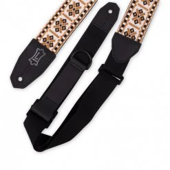Levy's Right Height Guitar Strap White Black Gold