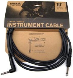 Accessories D'Addario Classic Series 10ft. Right Angle Instrument Cable