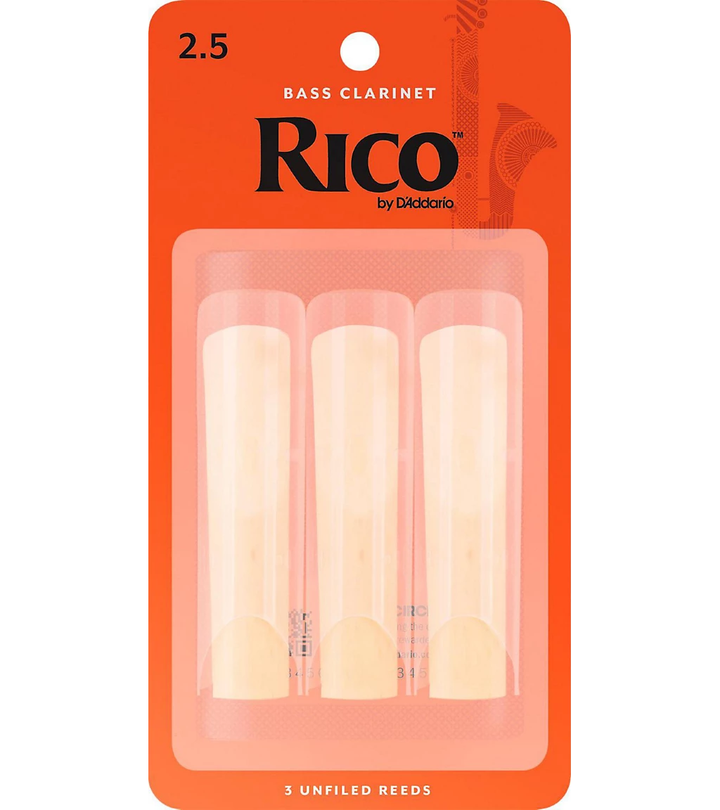 Rico Bass Clarinet Reeds 3-Pack - 2.5 Accessories 1 Rico Bass Clarinet Reeds 3-Pack - 2.5 Accessories