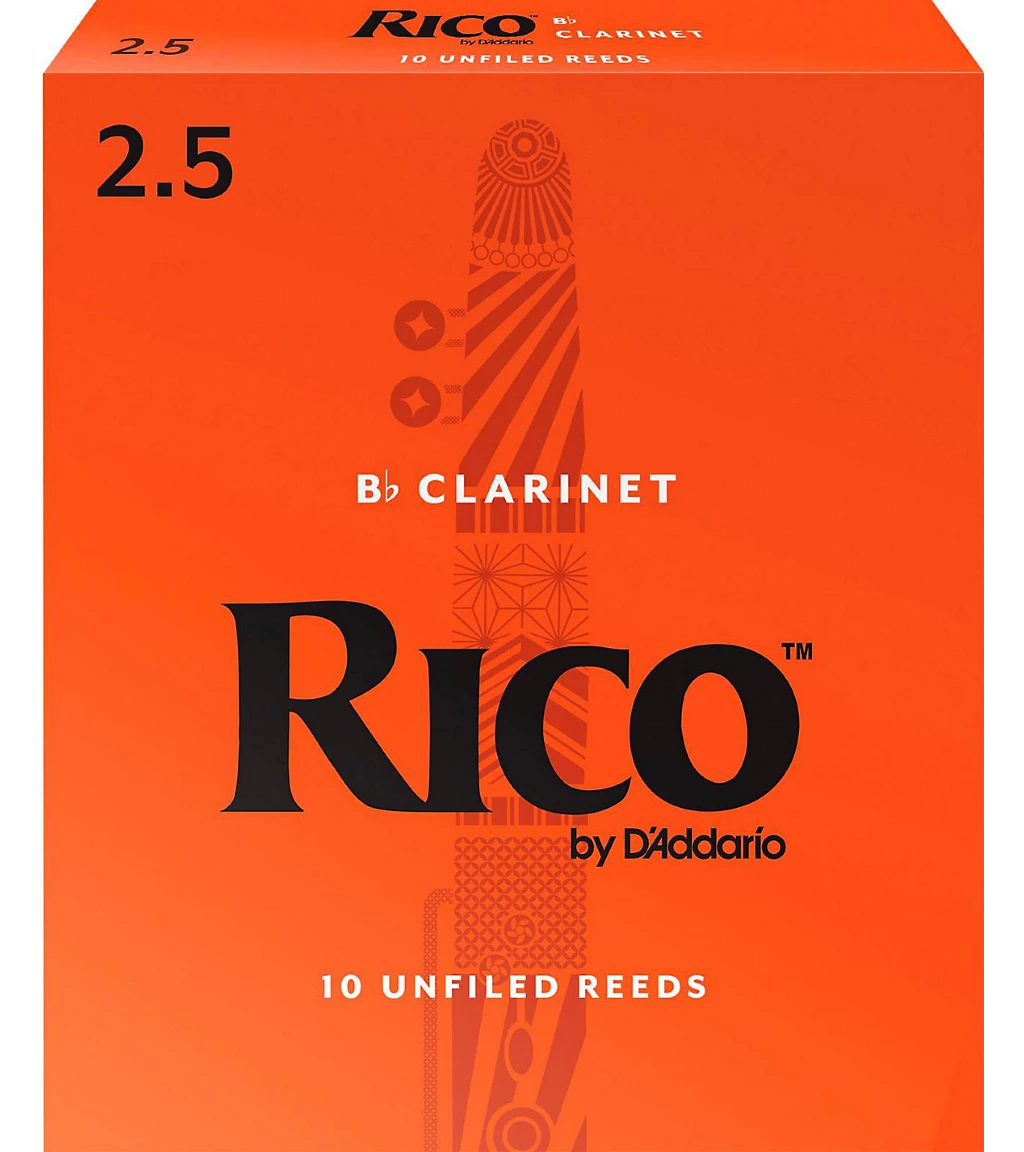 Rico Bb Clarinet Reeds 10-Pack - 2.5 1 Rico Bb Clarinet Reeds 10-Pack - 2.5