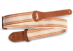Taylor Academy Strap Wht/Brn Jacquard Cotton 2"