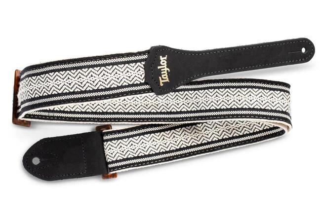 Taylor Academy Strap Wht/Blk Jacquard Cotton 2" 1 Taylor Academy Strap Wht/Blk Jacquard Cotton 2"