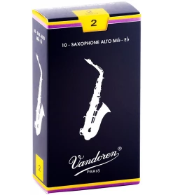 Accessories Vandoren Traditional Alto Saxophone Reeds Box Of 10 - 2.0