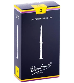 Accessories Vandoren Traditional Bb Clarinet Reeds Box Of 10 - 2.0