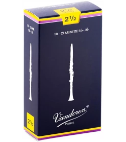Vandoren Traditional Bb Clarinet Reeds Box Of 10 - 2.5