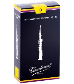 Accessories Vandoren Traditional Soprano Saxophone Reeds Box Of 10 - 3.0