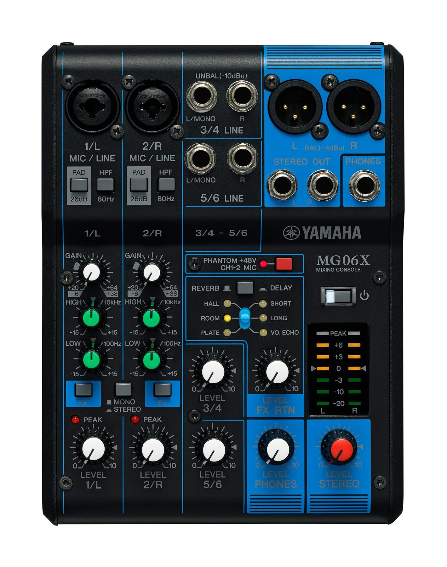 Yamaha MG06X 6-Input Stereo Mixer With Effects Mixers 1 Yamaha MG06X 6-Input Stereo Mixer With Effects Mixers