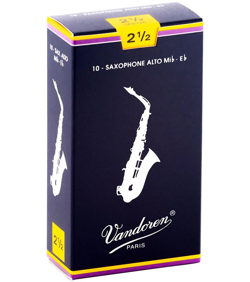Accessories Vandoren Traditional Alto Saxophone Reeds Box Of 10 - 2.5 1 Accessories Vandoren Traditional Alto Saxophone Reeds Box Of 10 - 2.5
