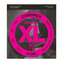 Accessories D'Addario ECB81 Chromes Regular Light Bass Strings 45-100