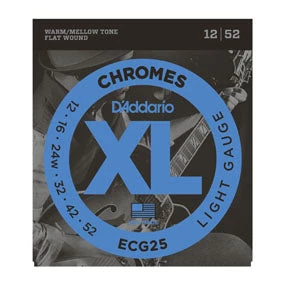 Accessories D'Addario ECG25 Chromes Light Flat Wound Guitar Strings 12-52 1 Accessories D'Addario ECG25 Chromes Light Flat Wound Guitar Strings 12-52