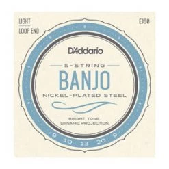 D'Addario EJ60 Nickel Light 5-String Banjo Strings 9-20