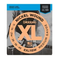 D'ADDARIO EXL115W NICKEL WOUND Medium Blues/Jazz-Rock WOUND 3RD GUITAR STRINGS 11-49 Accessories