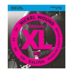 D'Addario EXL170S Nickel Wound Light Short Scale Bass Strings 45-100 Accessories