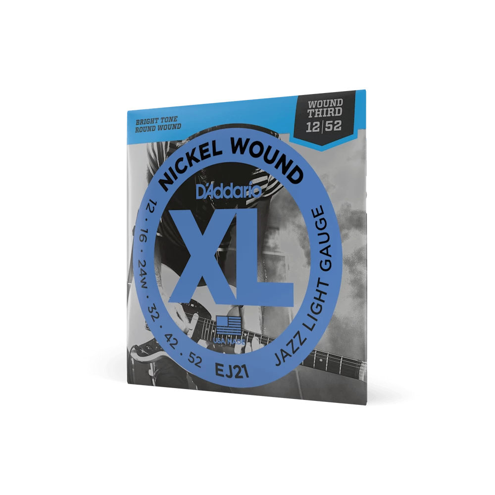 Accessories D'Addario EJ21 Jazz Light Electric Guitar Strings .012-.052 3 Accessories D'Addario EJ21 Jazz Light Electric Guitar Strings .012-.052