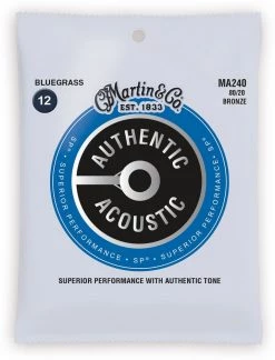 Martin MA240 Authentic Acoustic Bluegrass 80/20 Bronze Acoustic Guitar Strings Accessories