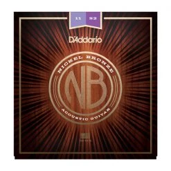 Accessories D'Addario NB1152 Custom Light Nickel Bronze Acoustic Guitar Strings 11-52